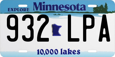 MN license plate 932LPA