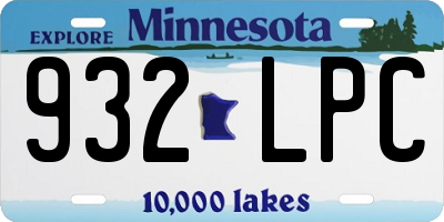 MN license plate 932LPC