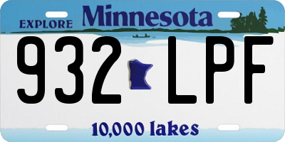 MN license plate 932LPF