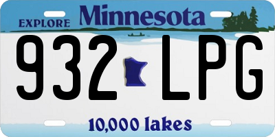 MN license plate 932LPG