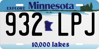 MN license plate 932LPJ