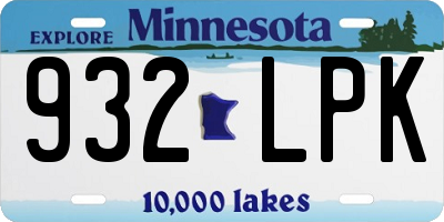 MN license plate 932LPK