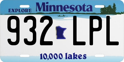 MN license plate 932LPL