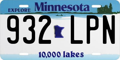MN license plate 932LPN
