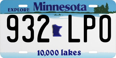 MN license plate 932LPO