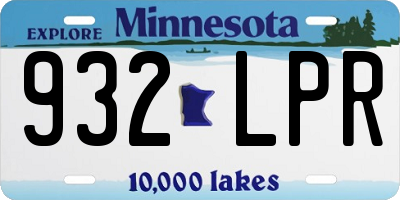 MN license plate 932LPR