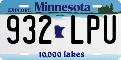 MN license plate 932LPU