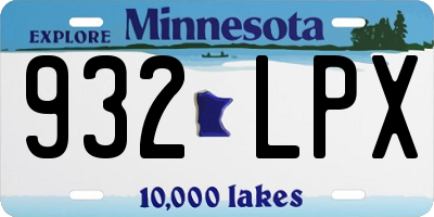MN license plate 932LPX