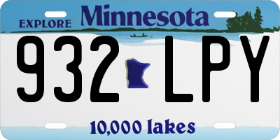 MN license plate 932LPY