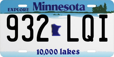 MN license plate 932LQI