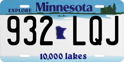 MN license plate 932LQJ