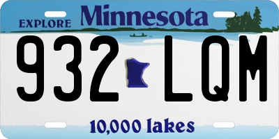 MN license plate 932LQM