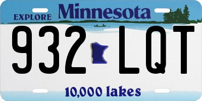 MN license plate 932LQT