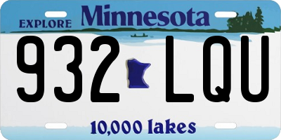 MN license plate 932LQU