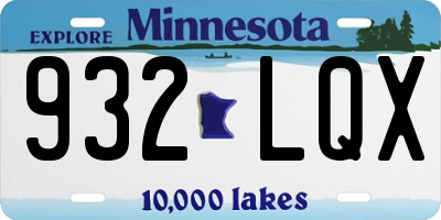 MN license plate 932LQX