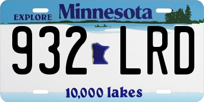 MN license plate 932LRD