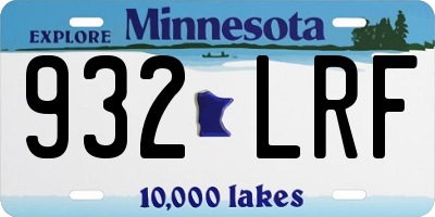 MN license plate 932LRF