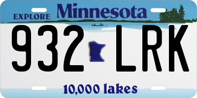 MN license plate 932LRK