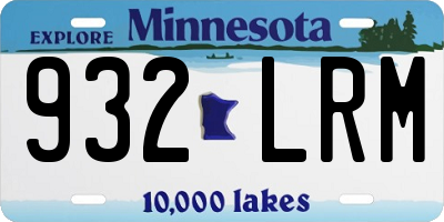 MN license plate 932LRM