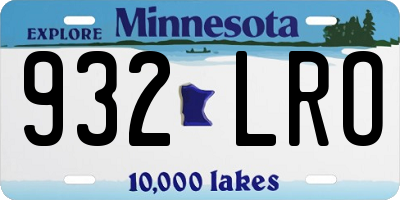 MN license plate 932LRO