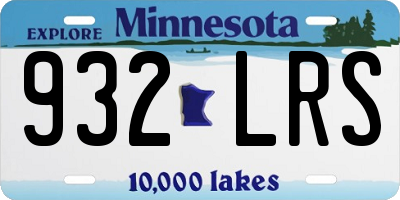 MN license plate 932LRS