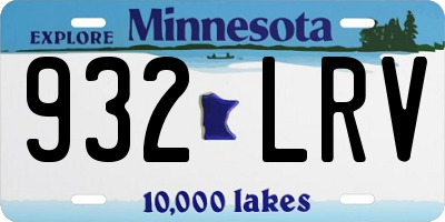 MN license plate 932LRV