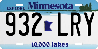 MN license plate 932LRY