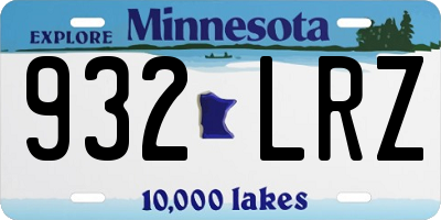 MN license plate 932LRZ