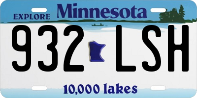 MN license plate 932LSH