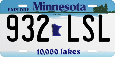 MN license plate 932LSL