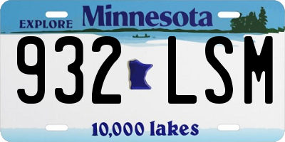 MN license plate 932LSM