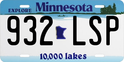 MN license plate 932LSP