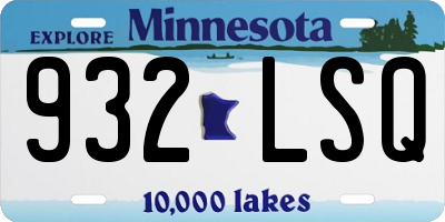 MN license plate 932LSQ
