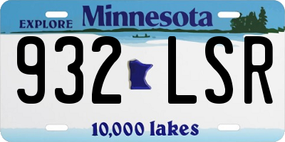 MN license plate 932LSR