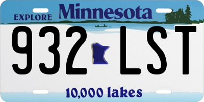 MN license plate 932LST