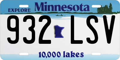 MN license plate 932LSV
