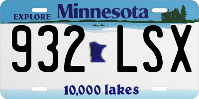 MN license plate 932LSX