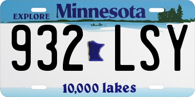 MN license plate 932LSY