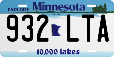 MN license plate 932LTA