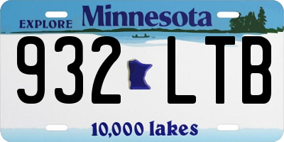MN license plate 932LTB