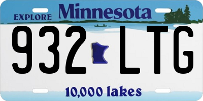 MN license plate 932LTG