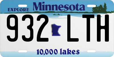 MN license plate 932LTH