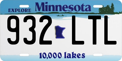 MN license plate 932LTL