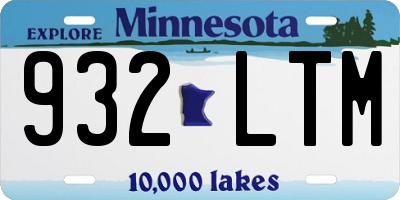 MN license plate 932LTM