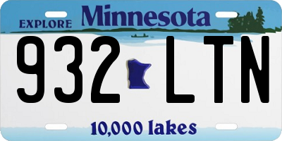 MN license plate 932LTN
