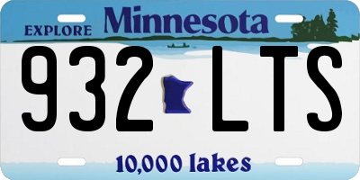 MN license plate 932LTS