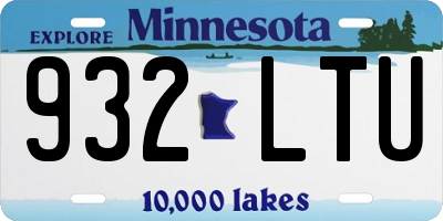 MN license plate 932LTU