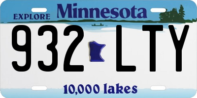 MN license plate 932LTY