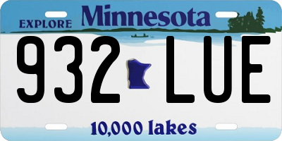 MN license plate 932LUE
