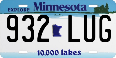MN license plate 932LUG